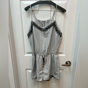 Dex Black and White Patterned Spaghetti Strap Top